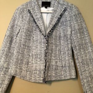 Cropped poly jacket win off-white and navy thread